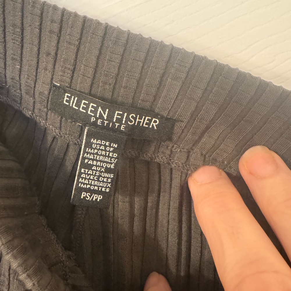 Eileen Fisher Textured Stretch Rib Tapered Ankle Size SPetite - Picture 7 of 10